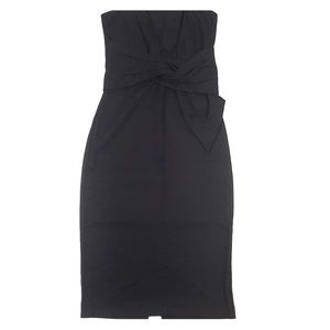 Black Front Bow Strapless Bodycon Dress {DO + BE}